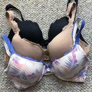 Soma Embraceable Push-up Lace Trim Bra (lot of 3)